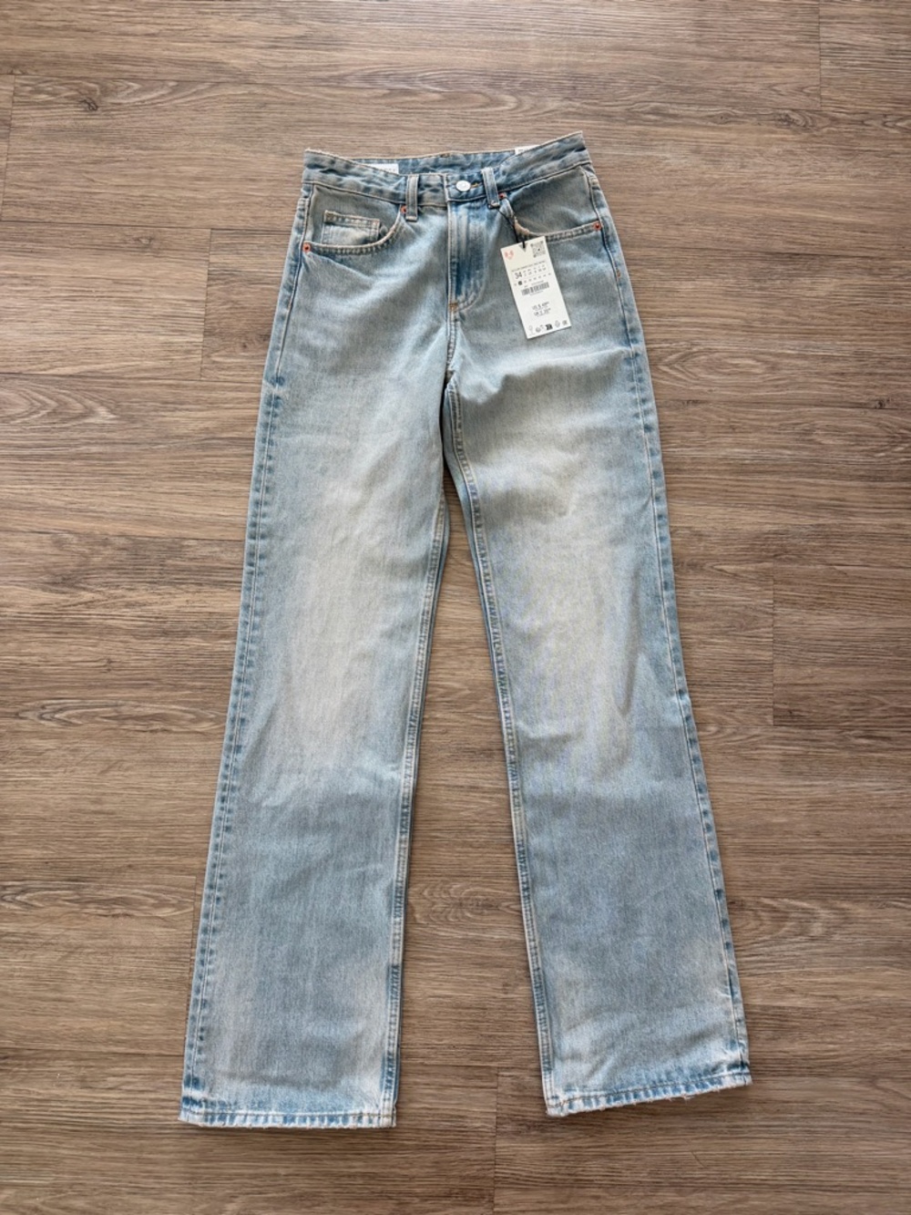 Zara Mid Rise Wide Leg Denim NWT